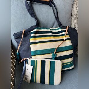 Mercado Global Rosa Tote & Mini Lily Wristlet in Denim Pacific